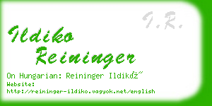 ildiko reininger business card